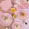 350 Pieces Pink Paper Dinnerware Set 7 Inch 9 Inch Disposable Dinner Plates Sever 50 Guests Paper Cup Cutlery Napkins Solid Color Party Supplies
